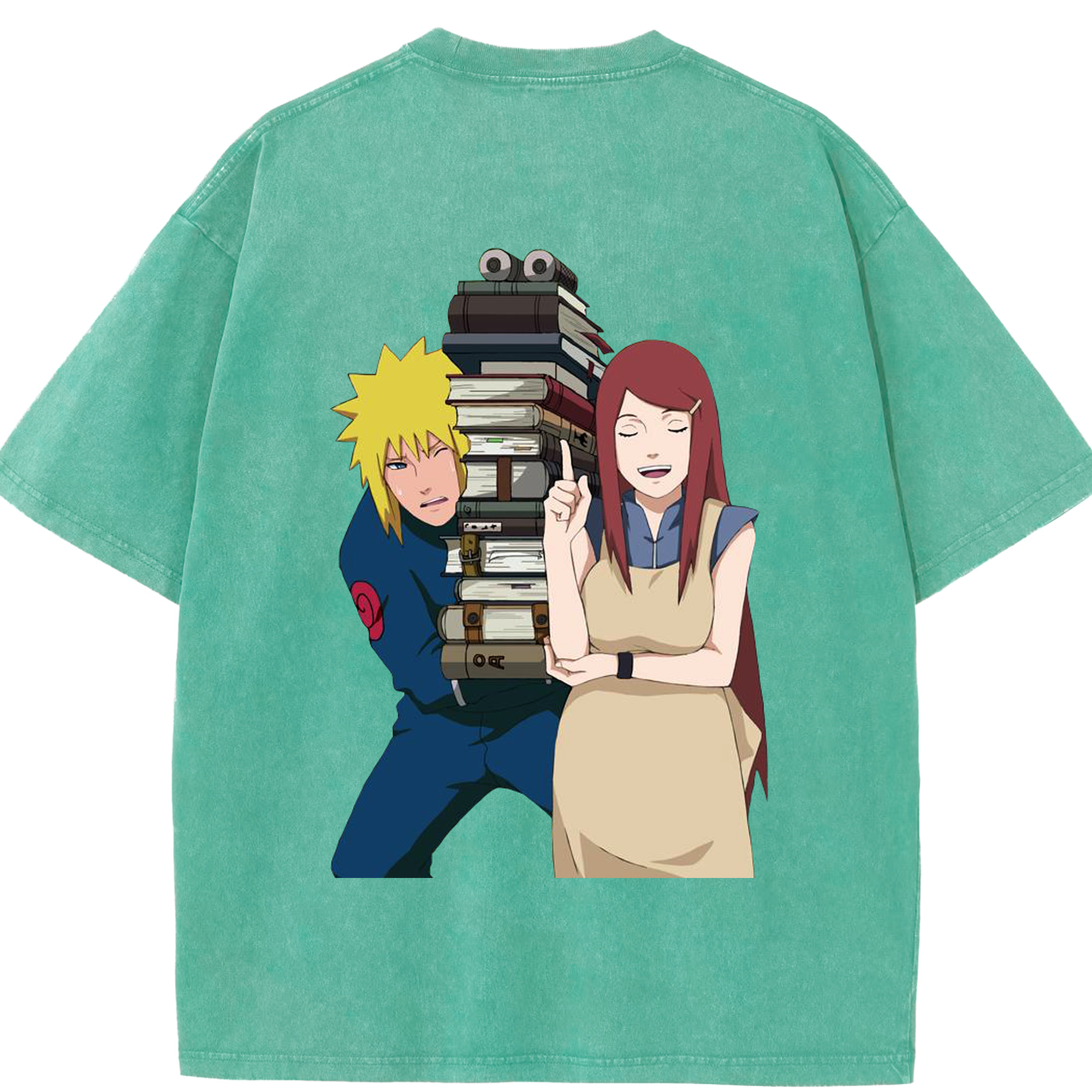 （画像用） NARUTO -ナルト- 波風 ミナト Namikaze Minato 綿100% ヴィンテージ風 半袖Tシャツ（背面プリント）